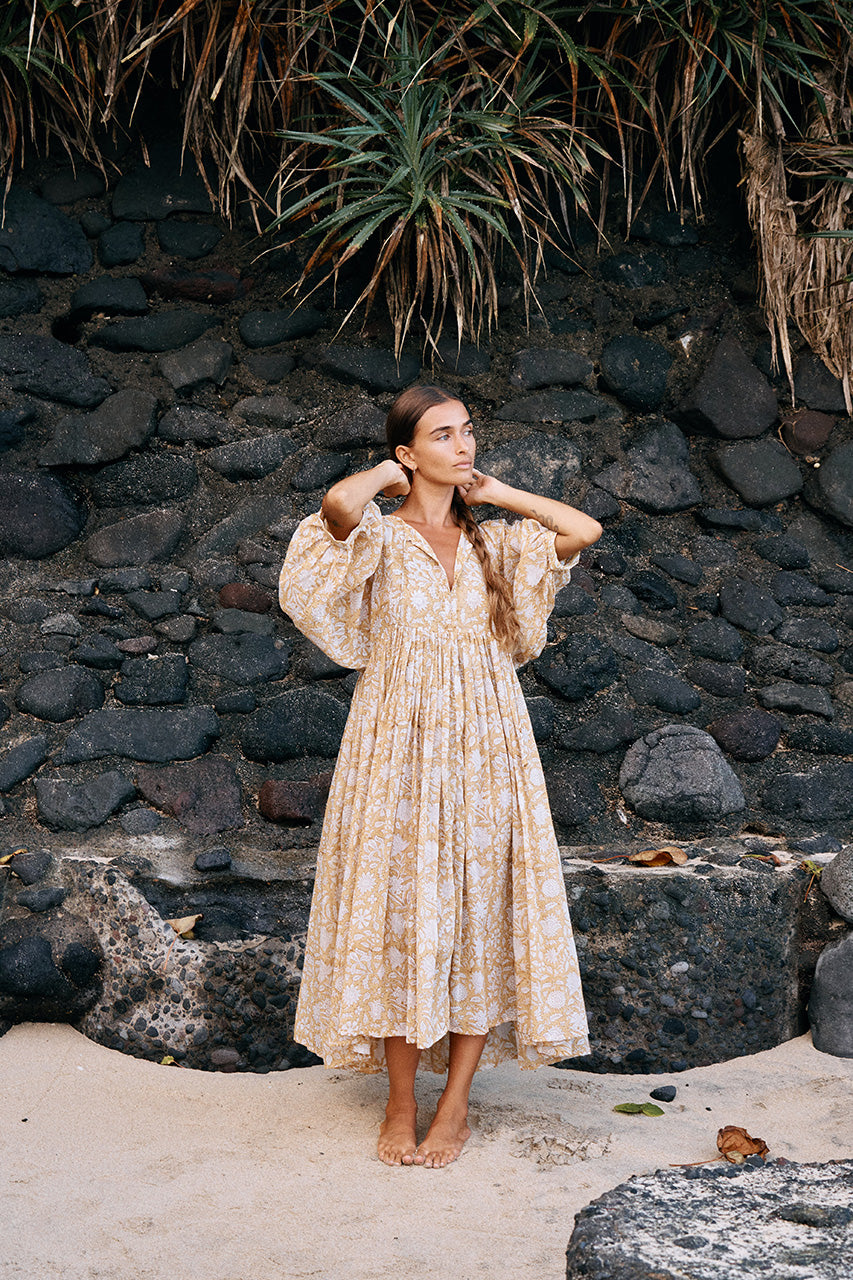 Kyra Midi Dress ~ Cumin | Made By Hand, Worn With Pride – DOI