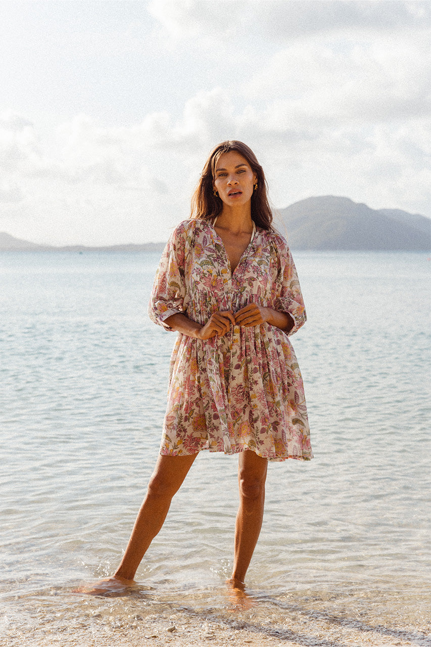 🎁 Kyra Mini Dress ~ Fuchsia Bloom (100% off)