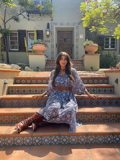 Kyra Midi Dress ~ Blue Iris