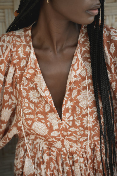 Kyra Midi Dress ~ Caramel