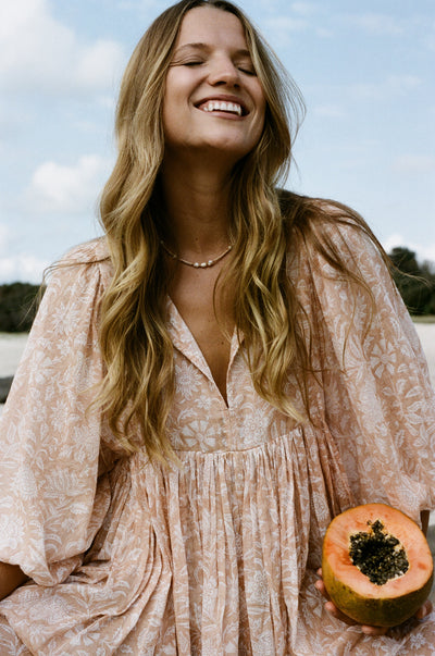 Kyra Mini Dress ~ Apricot Blush