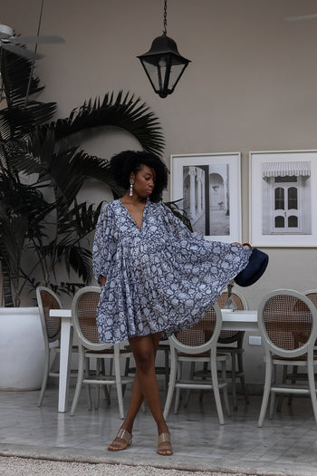 Kyra Mini Dress ~ Blue Iris